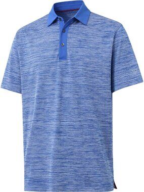 MenBlue HeatherDry Fit Heather Pique Polo Shirt Moisture Wicking Casual